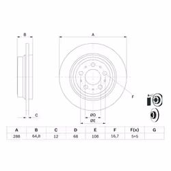 Disque de frein BOSCH 0 986 478 495 arrière, plein, 1 pièce - Vue supplémentaire 7