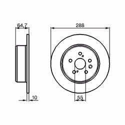 Disque de frein BOSCH 0 986 479 243 arrière, plein, 1 pièce