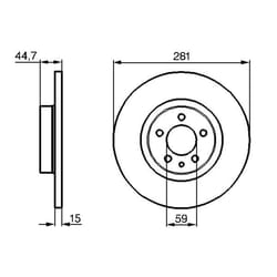 Disque de frein BOSCH 0 986 478 668 avant, plein, 1 pièce