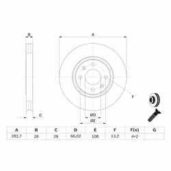 Disque de frein BOSCH 0 986 478 831 avant, ventilé, à haute teneur en carbone, 1 pièce - Vue supplémentaire 7