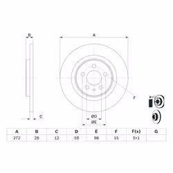 Disque de frein BOSCH 0 986 479 064 arrière, plein, 1 pièce - Vue supplémentaire 7
