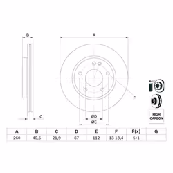 Disque de frein BOSCH 0 986 478 875 avant, ventilé, à haute teneur en carbone, 1 pièce - Vue supplémentaire 7