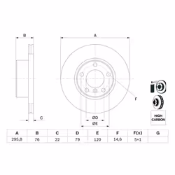 Disque de frein BOSCH 0 986 478 848 avant, ventilé, à haute teneur en carbone, 1 pièce - Vue supplémentaire 7