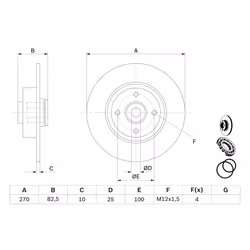 Disque de frein BOSCH 0 986 479 274 arrière, plein, 1 pièce - Vue supplémentaire 7