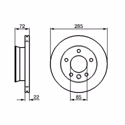 Disque de frein BOSCH 0 986 479 212 avant, ventilé, à haute teneur en carbone, 1 pièce