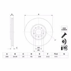 Disque de frein BOSCH 0 986 478 867 avant, ventilé, à haute teneur en carbone, 1 pièce - Vue supplémentaire 7