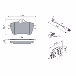 Jeu de plaquettes de frein BOSCH 0 986 494 087, avant - Vue supplémentaire 6