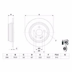 Disque de frein BOSCH 0 986 479 138 arrière, plein, 1 pièce - Vue supplémentaire 7