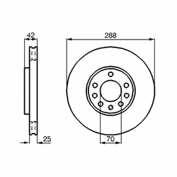 Disque de frein BOSCH 0 986 478 588 avant, ventilé, à haute teneur en carbone, 1 pièce - Vue supplémentaire 7