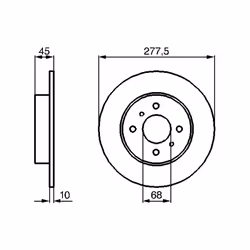 Disque de frein BOSCH 0 986 479 105 arrière, plein, 1 pièce
