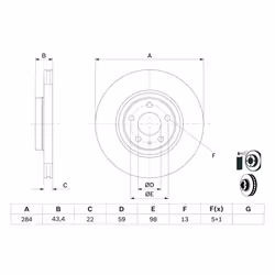 Disque de frein BOSCH 0 986 478 521 avant, ventilé, 1 pièce - Vue supplémentaire 7