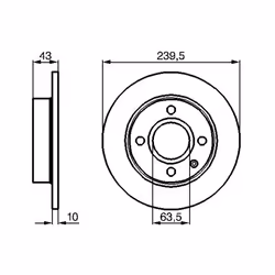 Disque de frein BOSCH 0 986 478 501, avant, plein, 1 pièce