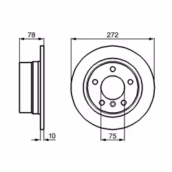 Disque de frein BOSCH 0 986 478 641 arrière, plein, à haute teneur en carbone, 1 pièce