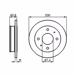 Disque de frein BOSCH 0 986 478 727 avant, plein, 1 pièce