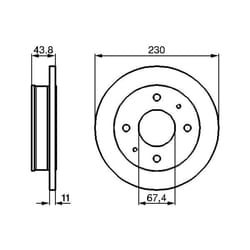 Disque de frein BOSCH 0 986 478 727 avant, plein, 1 pièce