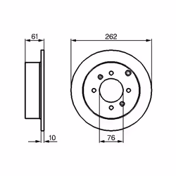 Disque de frein BOSCH 0 986 479 125 arrière, plein, 1 pièce