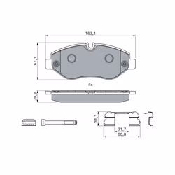 Jeu de plaquettes de frein BOSCH 0 986 494 121, avant - Vue supplémentaire 6
