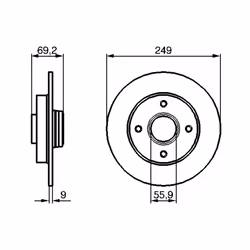 Disque de frein BOSCH 0 986 479 255 arrière, plein, 1 pièce - Vue supplémentaire 7