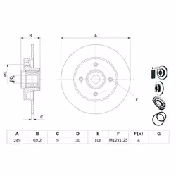 Disque de frein BOSCH 0 986 479 275 arrière, plein, 1 pièce - Vue supplémentaire 7