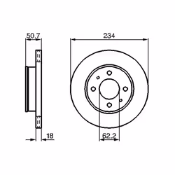 Disque de frein BOSCH 0 986 479 264 avant, ventilé, 1 pièce - Vue supplémentaire 7