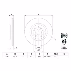 Disque de frein BOSCH 0 986 479 269 avant, ventilé, à haute teneur en carbone, 1 pièce - Vue supplémentaire 7