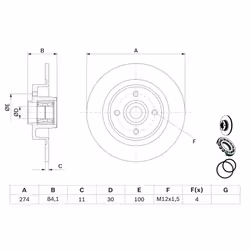 Disque de frein BOSCH 0 986 479 277 arrière, plein, 1 pièce - Vue supplémentaire 7