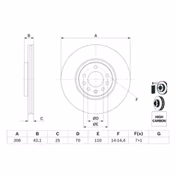 Disque de frein BOSCH 0 986 479 113 avant, ventilé, à haute teneur en carbone, 1 pièce - Vue supplémentaire 7