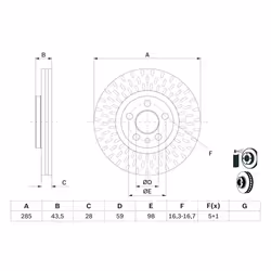 Disque de frein BOSCH 0 986 479 114 avant, ventilé, 1 pièce - Vue supplémentaire 7