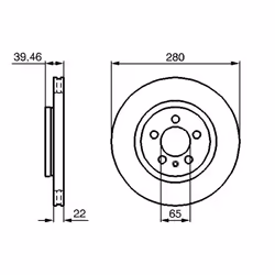 Disque de frein BOSCH 0 986 479 156 avant, ventilé, 1 pièce