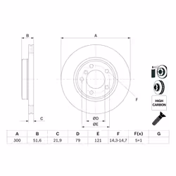 Disque de frein BOSCH 0 986 478 571 avant, ventilé, à haute teneur en carbone, 1 pièce - Vue supplémentaire 7