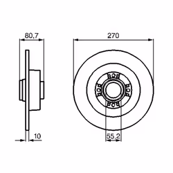 Disque de frein BOSCH 0 986 479 196 arrière, plein, 1 pièce - Vue supplémentaire 7