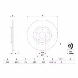 Disque de frein BOSCH 0 986 479 171 avant, ventilé, à haute teneur en carbone, 1 pièce - Vue supplémentaire 7