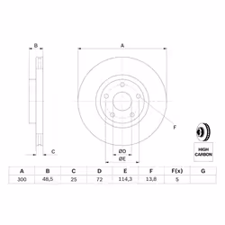 Disque de frein BOSCH 0 986 479 183 avant, ventilé, à haute teneur en carbone, 1 pièce - Vue supplémentaire 7