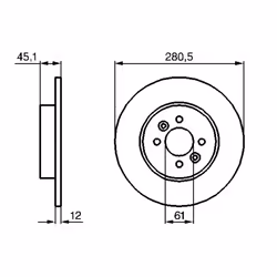 Disque de frein BOSCH 0 986 479 195 arrière, plein, 1 pièce - Vue supplémentaire 7