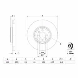 Disque de frein BOSCH 0 986 479 209 avant, ventilé, à haute teneur en carbone, 1 pièce - Vue supplémentaire 7
