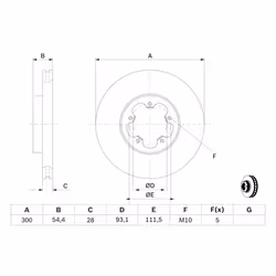 Disque de frein BOSCH 0 986 479 307 avant, ventilé, 1 pièce - Vue supplémentaire 7