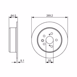 Disque de frein BOSCH 0 986 479 336 arrière, plein, 1 pièce