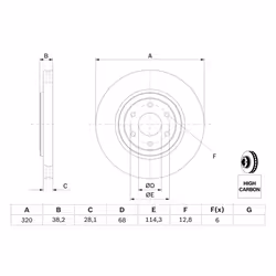 Disque de frein BOSCH 0 986 479 357 avant, ventilé, à haute teneur en carbone, 1 pièce - Vue supplémentaire 7