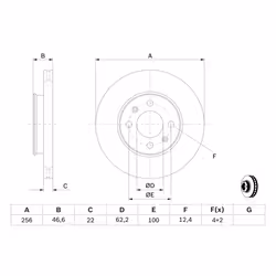 Disque de frein BOSCH 0 986 479 367 avant, ventilé, 1 pièce - Vue supplémentaire 7