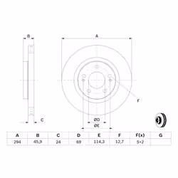 Disque de frein BOSCH 0 986 479 372 avant, ventilé, 1 pièce - Vue supplémentaire 7