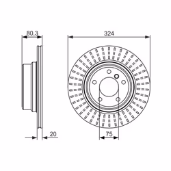 Disque de frein BOSCH 0 986 479 350 arrière, ventilé, à haute teneur en carbone, 1 pièce