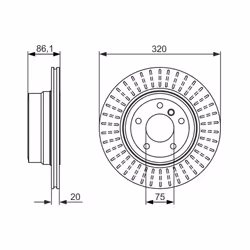 Disque de frein BOSCH 0 986 479 351 arrière, ventilé, à haute teneur en carbone, 1 pièce - Vue supplémentaire 7