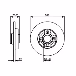 Disque de frein BOSCH 0 986 479 383 arrière, plein, 1 pièce - Vue supplémentaire 7