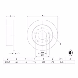 Disque de frein BOSCH 0 986 479 316 arrière, plein, 1 pièce - Vue supplémentaire 7