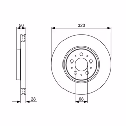 Disque de frein BOSCH 0 986 479 321 avant, ventilé, à haute teneur en carbone, 1 pièce