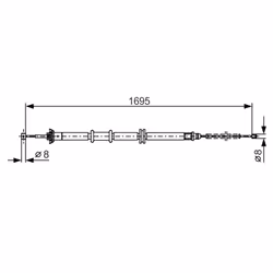 Câble de frein à main BOSCH 1 987 482 205 droite