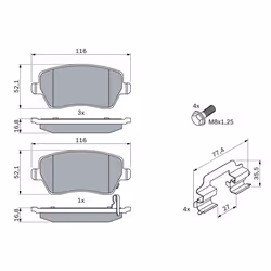Jeu de plaquettes de frein BOSCH 0 986 494 160, avant - Vue supplémentaire 6