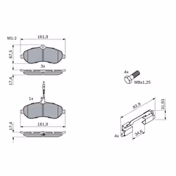 Jeu de plaquettes de frein BOSCH 0 986 494 163, avant - Vue supplémentaire 6