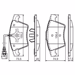 Jeu de plaquettes de frein BOSCH 0 986 494 164, avant - Vue supplémentaire 8