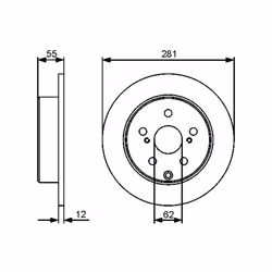 Disque de frein BOSCH 0 986 479 419 arrière, plein, 1 pièce